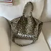 Bolsa Tote Estampa de Leopardo para Mulheres, Bolsa de Ombro/Axila de Grande Capacidade, Bolsa Transversal Simples, Bolsa de Compras Tendência, Comércio Exterior Transfronteiriço