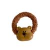 Cuerda para el pelo de peluche de oso color crema, para otoño e invierno, para niña, con tendón de goma, anilla para el pelo, funda de cuero sencilla que combina con todo, accesorio para el pelo.