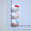 Gafas Brillantes Gato Kt Lazo Cuadros Resina Accesorios Dibujos Animados Joyería DIY Pasador para el Cabello Infantil Material para Vaso de Agua