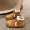 Botas de nieve para mujer, nueva colección de invierno 2026, forradas de felpa, engrosadas para abrigar, antideslizantes, versátiles, estilo retro, botas de nieve mullidas