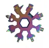 Tarjeta de herramienta de copo de nieve llave hexagonal octogonal de acero inoxidable llavero tarjeta de herramienta multifuncional destornillador portátil punto
