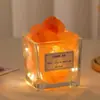 Difusor de Aroma em Pedra Aromaterapia Sem Chama, Presente Souvenir, Luminária de Mesa Noturna, Enfeite de Presente, Pedra de Sal Laranja Natural, Pedra de Cristal