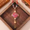 Novo colar com flor de janela Ruyi em brocado estilo Song DIY pingente de broche estilo antigo para cheongsam Hanfu corrente para clavícula de suéter
