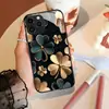 Estilo Europeo y Americano Lujo Ligero Trébol de Cuatro Hojas Funda para Teléfono Móvil Iphone18Promax Venta al por Mayor Funda de Vidrio Templado Iphone17