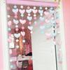 Decoración colgante linda estilo coreano de corazón de melocotón rosa sin perforaciones para puerta de habitación de niña, cortina de puerta pequeña, cortina colgante divisoria, cortina de hilo