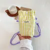 Bolso bandolera pequeño a cuadros estilo coreano para teléfono móvil, minibolso de hombro, bolso bandolera pequeño ligero dulce y moderno para niñas