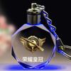 Llavero de Cristal Luminoso de Peace Elite Comer Pollo Colgante para Mochila Escolar Regalo de Cumpleaños Graduación Llavero/Colgante Pequeño