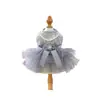 PETCIRCLE Roupinhas para Cães Pequenos e Filhotes, Saia Tutu Fofa de Malha Multicamadas, Vestido Cisne Cinza