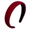Diadema Retro de Terciopelo Rojo Coreana de Ala Ancha Estampado de Sello de Esponja para el Cabello Popular en Internet Accesorios para el Cabello de la Parte Superior de la Cabeza de Temperamento para Salir Otoño e Invierno