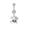Anel de Umbigo Perfurado de Aço Inoxidável Venda Quente Transfronteiriça Cabeça de Caveira Diamante Unha de Umbigo Moda Halloween Joias de Body Piercing
