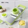 Fatiador de vegetais manual de cinco lâminas com proteção para as mãos, ferramenta removível para ralar e fatiar frutas e vegetais, ralador de batata para cozinha