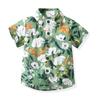Camisa Havaiana Multicolorida Infantil Lapela Cardigã Moderno Cabelo de Praia Férias Manga Curta Estampa Floral Top Jaqueta Casual