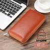 Cartera larga de piel auténtica para tarjetas de identificación, pasaporte, RFID, multifunción, de gran capacidad, para hombres y mujeres.
