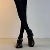 Versión de Piel de Vaca~Nuevo Estilo de Otoño Mary Jane Estilo Francés Lindos Puntera Redonda Poco Profundos de Tacón Alto con Correa Única Zapatos de Piel