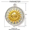 Pendente DIY de Aço Inoxidável com Coqueiro de Sol em Duas Cores para Mulher Coração Morango Trevo de Quatro Folhas Olhos Pingente de Joia de Aço Titânio