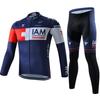 Conjunto de Jersey de Ciclismo de Manga Longa Versão de Equipe para Homens, Corte Slim, Primavera, Outono e Verão, Camisa e Calça de Ciclismo de Mountain Bike, Respirável para Ciclismo de Estrada
