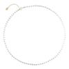 Colar de pérolas artificiais com destaque redondo, nicho feminino, corrente de clavícula de ouro 14k, colar de pérolas artificiais de 3 mm para mulheres