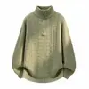 2026 Nuevo Jersey de Punto Cruzado Otoño/Invierno para Hombre de Corte Holgado con Media Cremallera Ropa de Punto Juvenil Casual Camisa Base