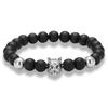 Ebay AliExpress comércio exterior moda quente charme zircão cabeça de lobo pulseira jóias fosco pedra elástica linha pulseira
