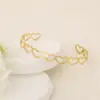 Tendencia de Moda Europea y Americana Pulsera de Acero de Titanio Corazón a Corazón Círculo Completo Hueco Personalidad Amorosa Temperamento Pulsera Ajustable para Mujeres