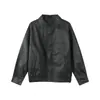 Mtlclothes Roupa Masculina Primavera e Outono Jaqueta de Couro PU Retrô Americana Jaqueta Masculina Solta Jaqueta de Couro Maillard