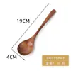 Conjunto de 6 Peças de Colheres de Madeira Natural para Cozinha, Mistura, Hashis Portáteis Estilo Japonês, Colheres, Colheres de Café, Colheres de Cabo Longo
