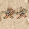 Conjunto de Metal Estilo Feriado Exagerado Transfronteiriço Estrela do Mar Pérola Concha Polvo Búzio Brisa de Praia Animal Marinho Brincos