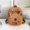 2025 Nueva Capibara Rellena Mochila de Capibara Linda Bolso Cruzado Caricatura Estudiante Mochila Pequeña