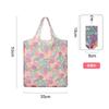 Bolsa de compra portátil de poliéster, grande, de tela floral 190T, disponible en stock. Bolsa plegable al por mayor. Bolsa de regalo publicitaria.