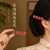Novos acessórios de cabelo em brocado Song estilo chinês, presilhas de cabelo de alta qualidade e requintadas, enfeites de cabelo, presilhas laterais, grampos e presilhas de cabelo em estilo antigo