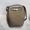 Bolsa Kelly Bucket de Couro Bovino de Primeira Camada, Bolsa Feminina de Couro Genuíno de Grande Capacidade, Bolsa de Ombro Versátil com Alça Larga, Bolsa Transversal