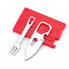 Cartão Ferramenta de Sobrevivência Multifuncional Portátil de Aço Inoxidável para Exterior Camping Mini Conjunto de Facas de Bife Cartão de Faca Militar