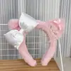 Diadema de Peluche con Orejas de Gato y Lazo con Estampado de Leopardo Dulce y Fresca para Mujer, Pinza para el Cabello de Dibujos Animados Linda, Diadema para Lavarse la Cara para Otoño e Invierno