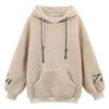 Suéter de lana de cordero grueso con capucha y forro polar para mujer, estilo coreano, holgado, de manga larga, para otoño e invierno, para estudiantes