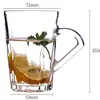 Taza de Leche de Vidrio Transparente Grabada Creativa, Taza para Avena de Desayuno, Taza Espesa con Flor para Té y Jugos de Cafetería