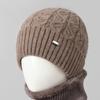 Chapéu de meia-idade e velha mãe chapéu de lã de inverno feminino para idosos avó e velha senhora forrado de lã chapéu de malha quente algodão