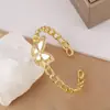 Pulseira Borboleta de Cobre com Microincrustação Moda Transfronteiriça Ouro 18K Versátil Tendência Feminina Design de Nicho Pulseira Aberta