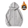 Sudadera con capucha y cremallera de terciopelo zorro plateado, peso pesado, para otoño e invierno 2025, para hombres y mujeres, con forro de terciopelo, chaqueta holgada, venta al por mayor