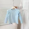 Camiseta básica de manga longa estilo coreano para meninas, top básico para primavera e outono com mangas bufantes, camiseta fofa e estilosa com estampa de coração para meninas pequenas