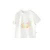 Camiseta de verano delgada con estampado de dibujos animados de manga corta Jingqi para niños y niñas, top suave y amigable con la piel para bebés