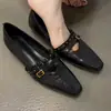 Versión de piel de oveja~Zapatos Mary Jane artísticos, retro y cómodos para mujer, zapatos de cuero con tachuelas a la moda, elegantes planos de tacón grueso para ir al trabajo