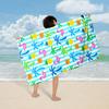 Toalha de Praia Infantil Dupla Face de Veludo Estampado Amazon Seaside Cartoon Xale Toalha de Banho Secagem Rápida Absorvente Toalha de Natação