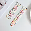 Adequado para Apple Watch 10 11, pulseira de silicone com estampa de estrela de cinco pontas em folha colorida, pulseira iWatch Ultra