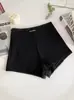 Estilo Delgado de Verano Chica Atractiva Pantalones Cortos Negros Estilo Coreano Pantalones Cortos Calientes de Deseo Puro Moda Versátil Pantalones Cortos Casuales Cintura Elástica Pantalones de Ciclismo