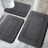 Juego de Alfombrillas de Piso de Felpa Coral con Patrón de Espiga, Alfombrilla Antideslizante para Baño Estilo Minimalista, Alfombrilla de Piso para Baño Altamente Absorbente, Exclusivo para Ventas Transfronterizas