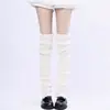 Calcetín de Punto Blanco Jk Tubo Medio Largo Cubre Zapatos Largo Y2K Cálido Hasta la Rodilla Botas de Nieve Calcetines Lolita