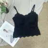 Camisola Floral Francesa de Renda Vazada Estilo Desejo Puro Versátil com Bojo Embutido Copas Fixas Alças Costas Bonitas Estilo Autoconfiante 3530