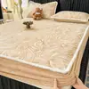 Outono e Inverno Espessado Esculpido Leite Veludo Lençóis de Cama Peça Única Forrado com Lã Cobertor de Cama Quente Veludo Coral Protetor de Colchão Conjunto de Três Peças