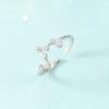 Latido ECG Anillo de Pareja para el Dedo Índice con Diamante Estilo Japonés y Coreano Simple a la Moda Anillo de Meñique para Estudiante Nuevo Estilo