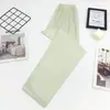 Peça Única de Calça de Dormir Feminina para Primavera e Verão, Imitação de Algodão, Fina, Simples, Cor Sólida, Perna Reta, Tamanho Grande, Casual, Pode Ser Usada Fora